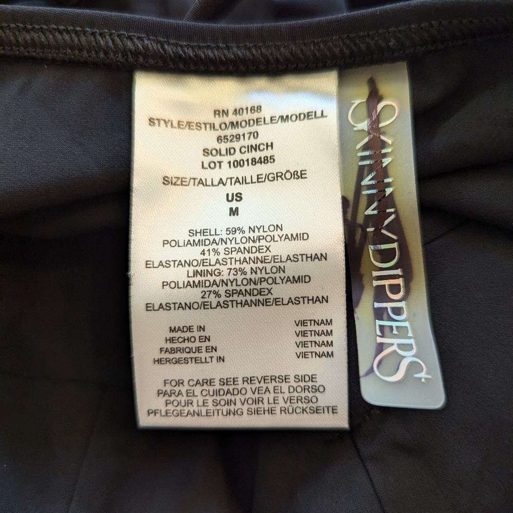 NWOT Skinny Dippers by Miracle Suit Cinch Ruffle One Piece Swimsuit in Black… - Picture 6 of 8